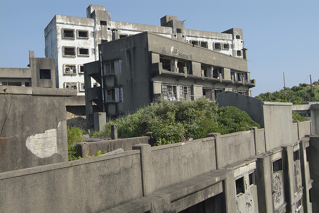Apartments near the top of Gunkanjima