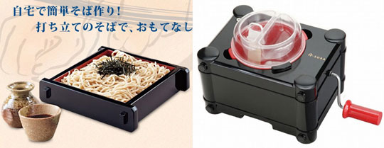 A soba (Japanese buckwheat noodle) making-machine