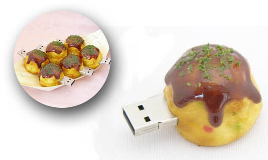 USB memory sticks in the shape of takoyaki (octopus balls)