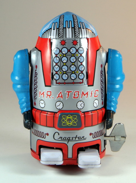 A Cragstan clockwork Mr Atomic robot
