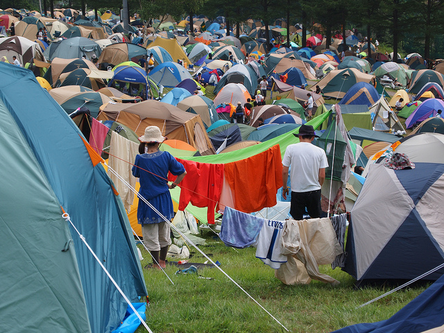 A sea of tents at the Fuji Rock Festival in Japan