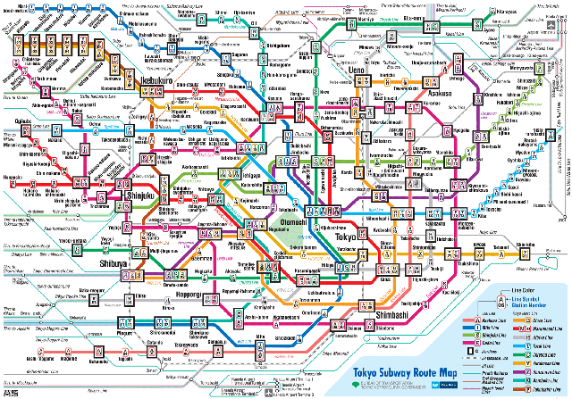 A map of Tokyo’s subway network