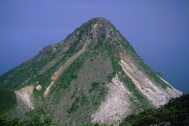 The very sharply peaked summit of Io volcano on the Shiretoko Peninsula in Hokkaido